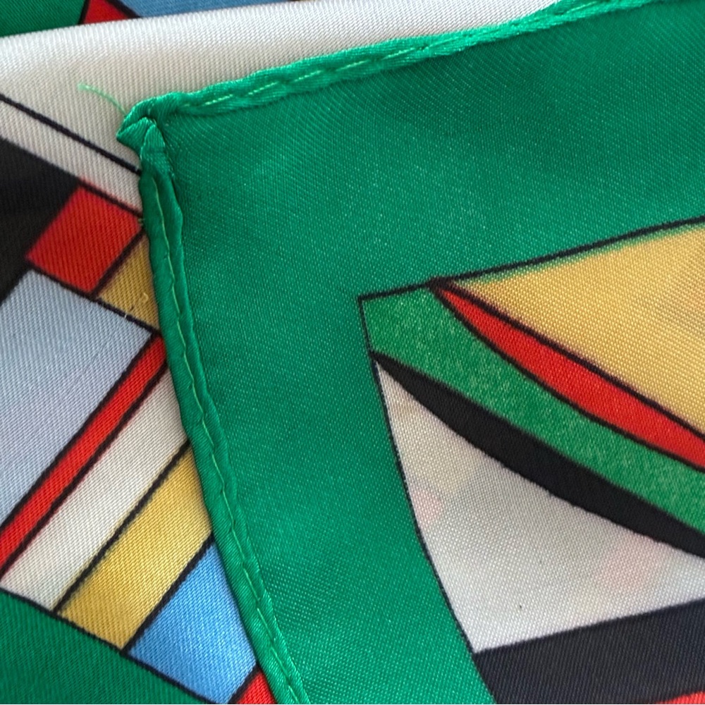 Vibrant Abstract Multicolored Large Square Polyester Scarf - Picture 7 of 9